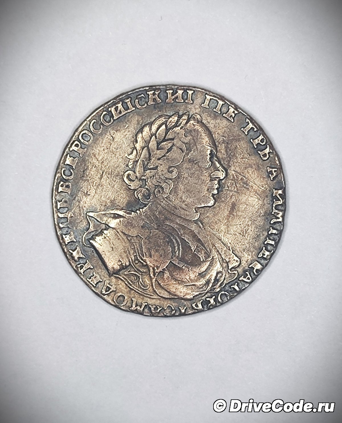 Купить Серебряный рубль 1722 года. Пётр I - Крестовик — фото 3